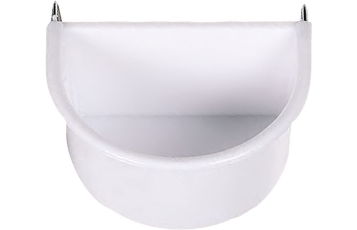 Seed and water cup Ushi Half round White, 100236