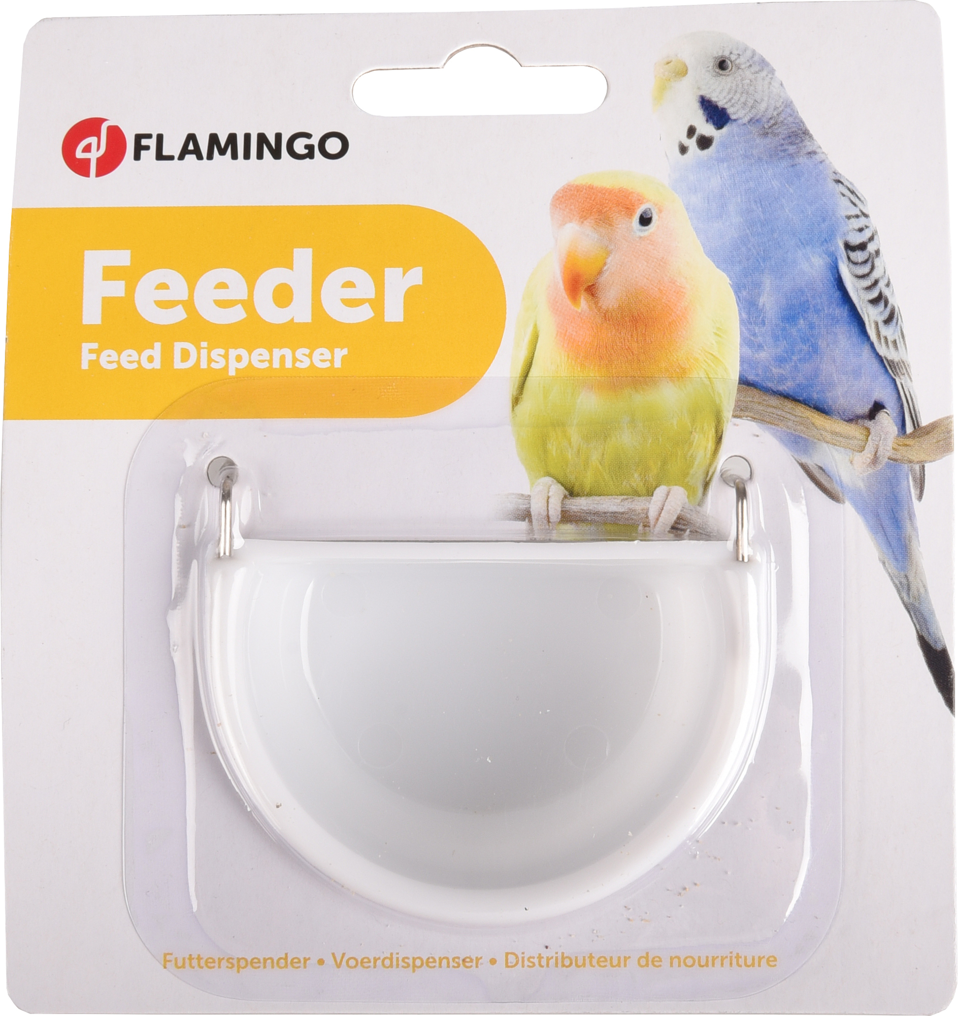 Flamingo Futter und Wassernapf Ushi Halb-rund Weiß