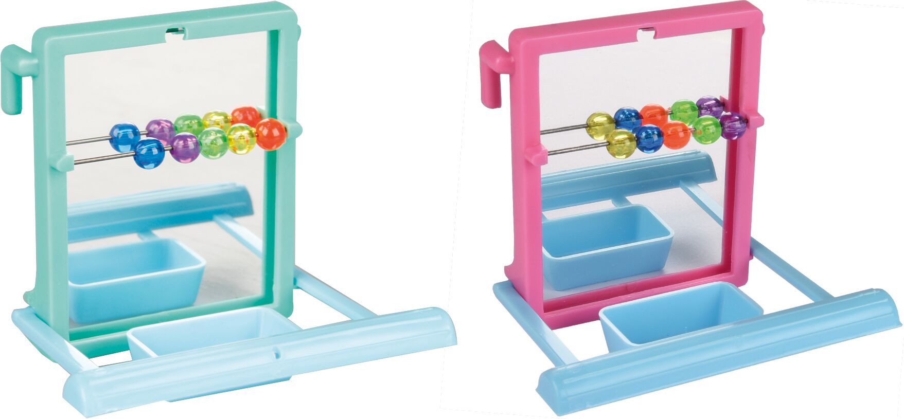 Flamingo Parakeet toy Mirror with step Multiple colours