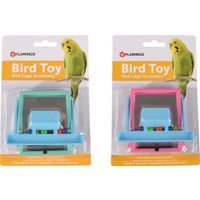 Flamingo Parakeet toy Mirror with step Multiple colours