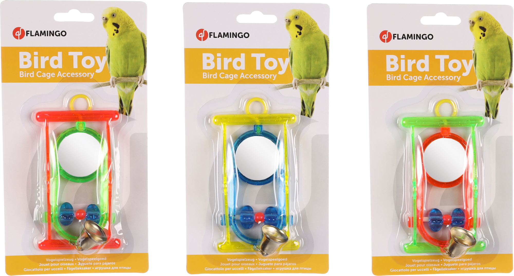 Flamingo Parakeet toy Mirror Multiple colours