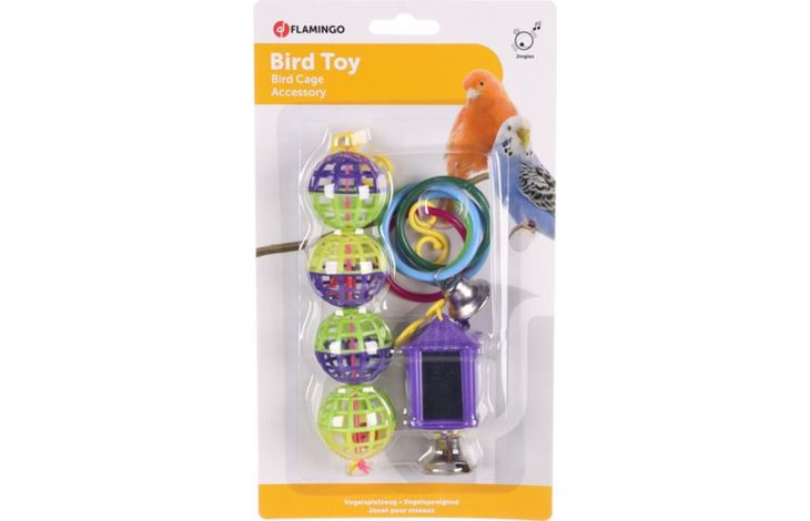 Flamingo Parkietenspeelgoed Ring Bal Lantaarn  Meerkleurig