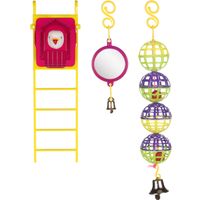 Flamingo Parakeet toy Ball Ladder Mirror Multiple colours