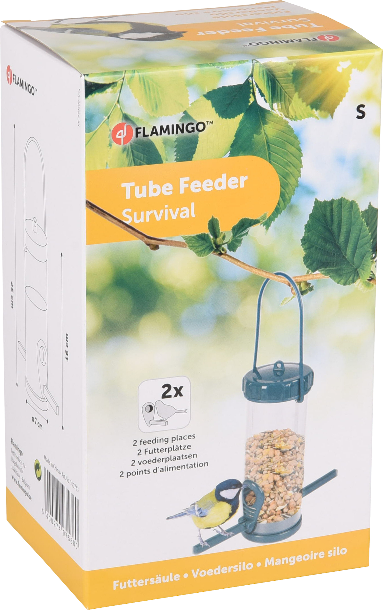 Flamingo Voedersilo Survival Transparant Groen