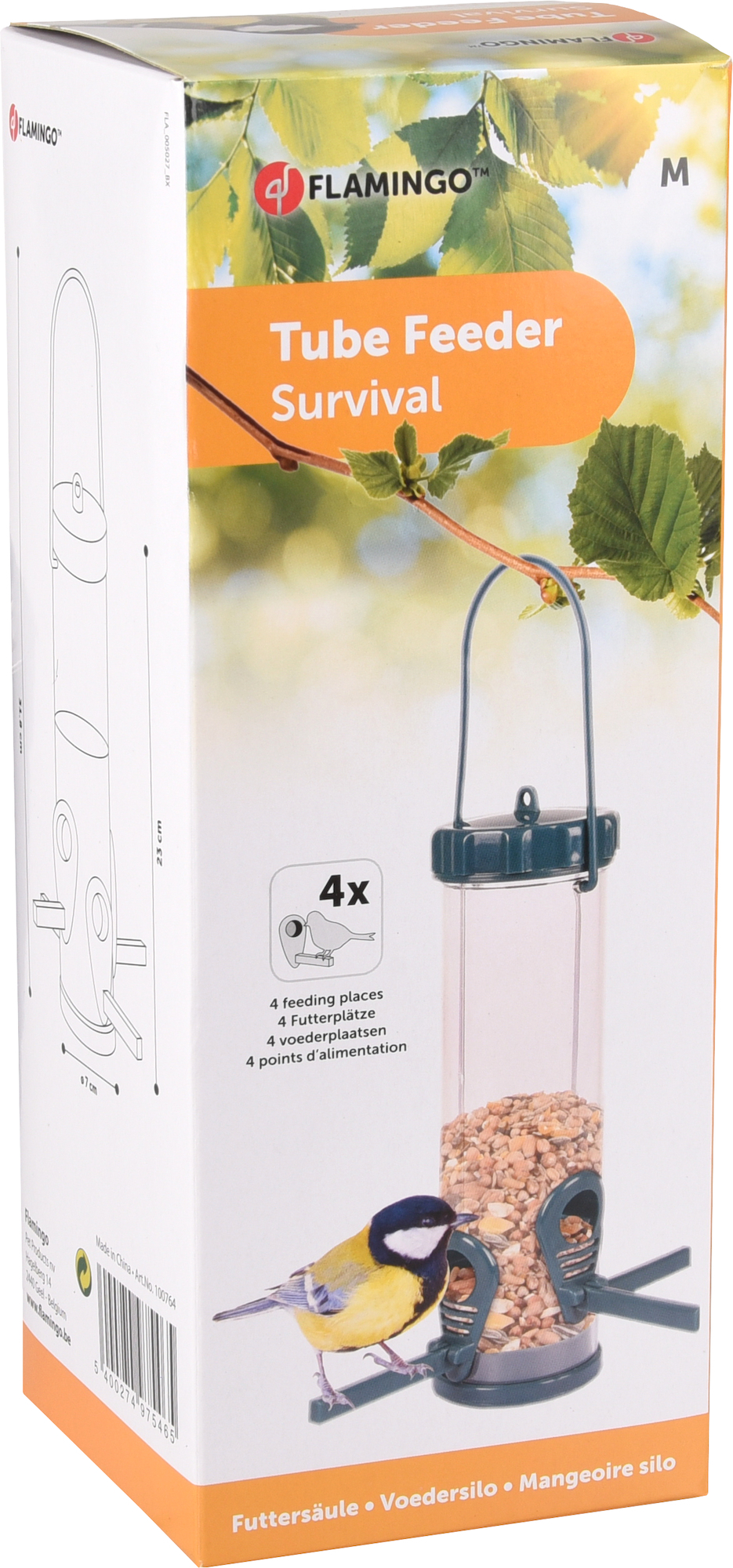 Flamingo Voedersilo Survival Transparant Groen