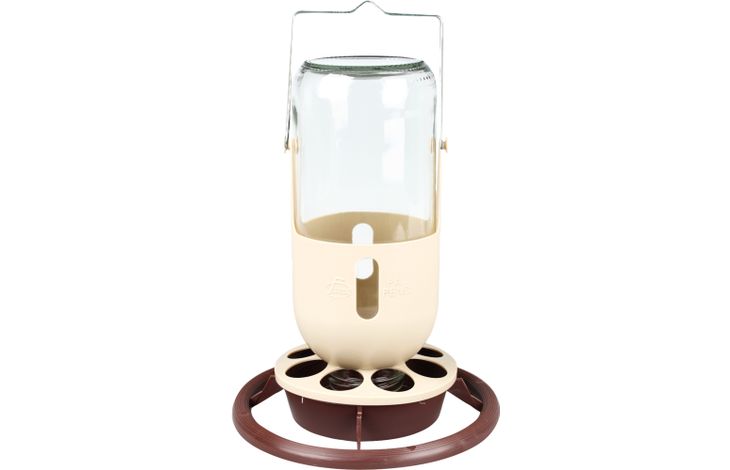 Flamingo Wasser- und Futterautomat Mit Stufe Feni Bordeaux & Beige