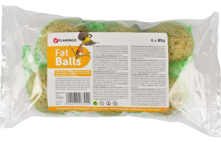 Flamingo 4 seasons mezenbollen met net 6st in diplay 250st 133kg