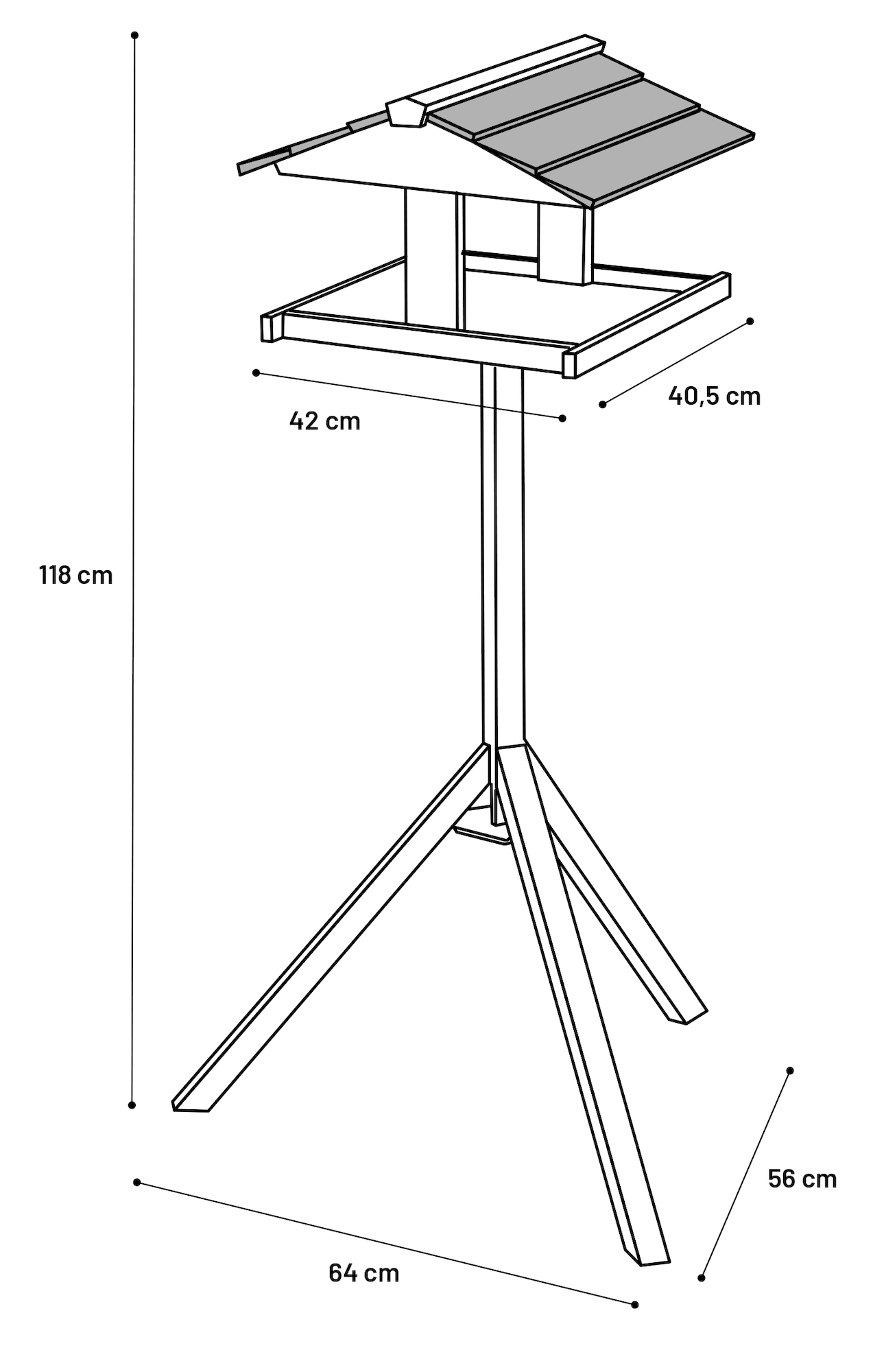 Flamingo Bird table with stand Reykjavik - Wood