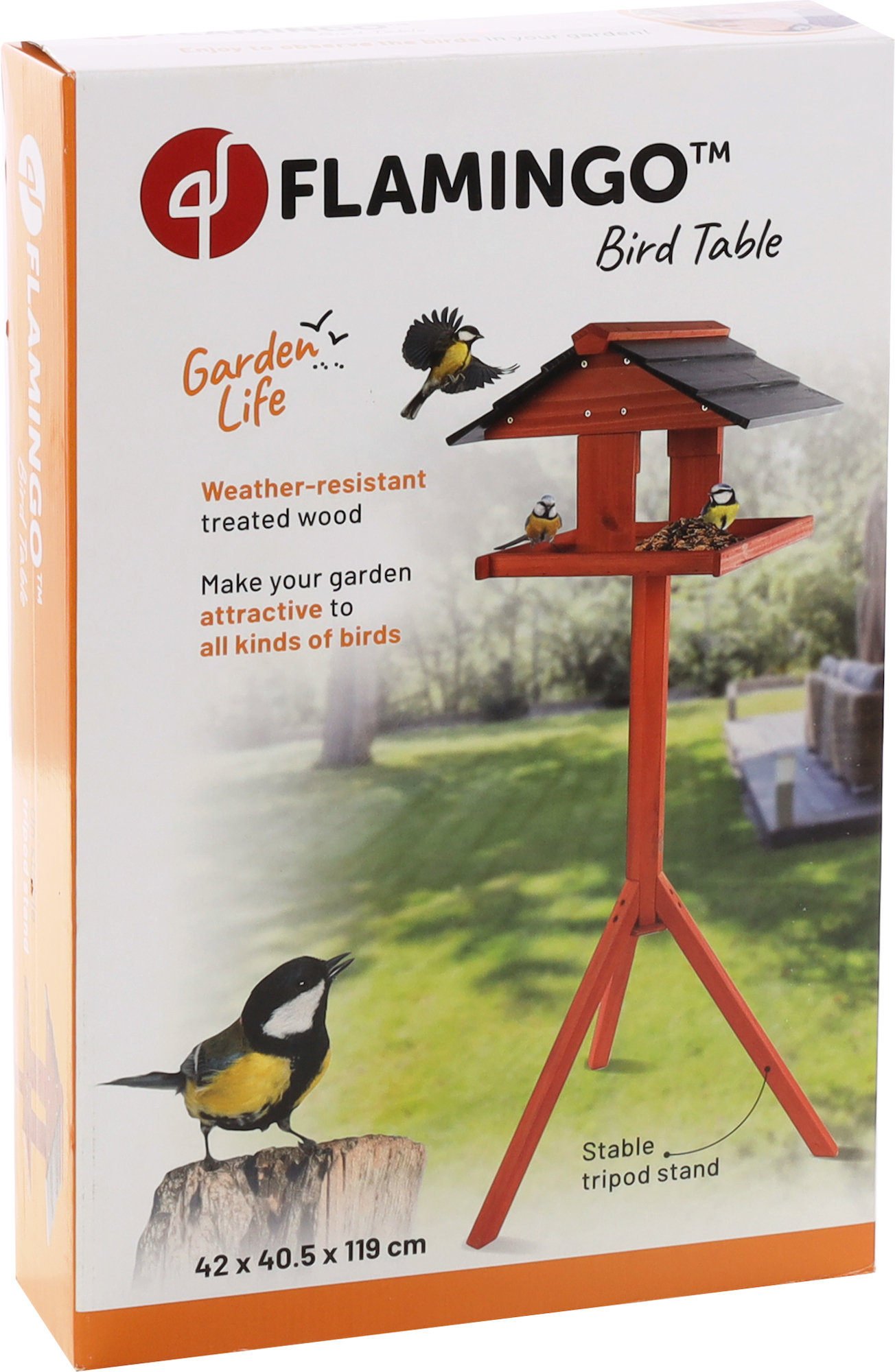 Flamingo Bird table with stand Reykjavik - Wood