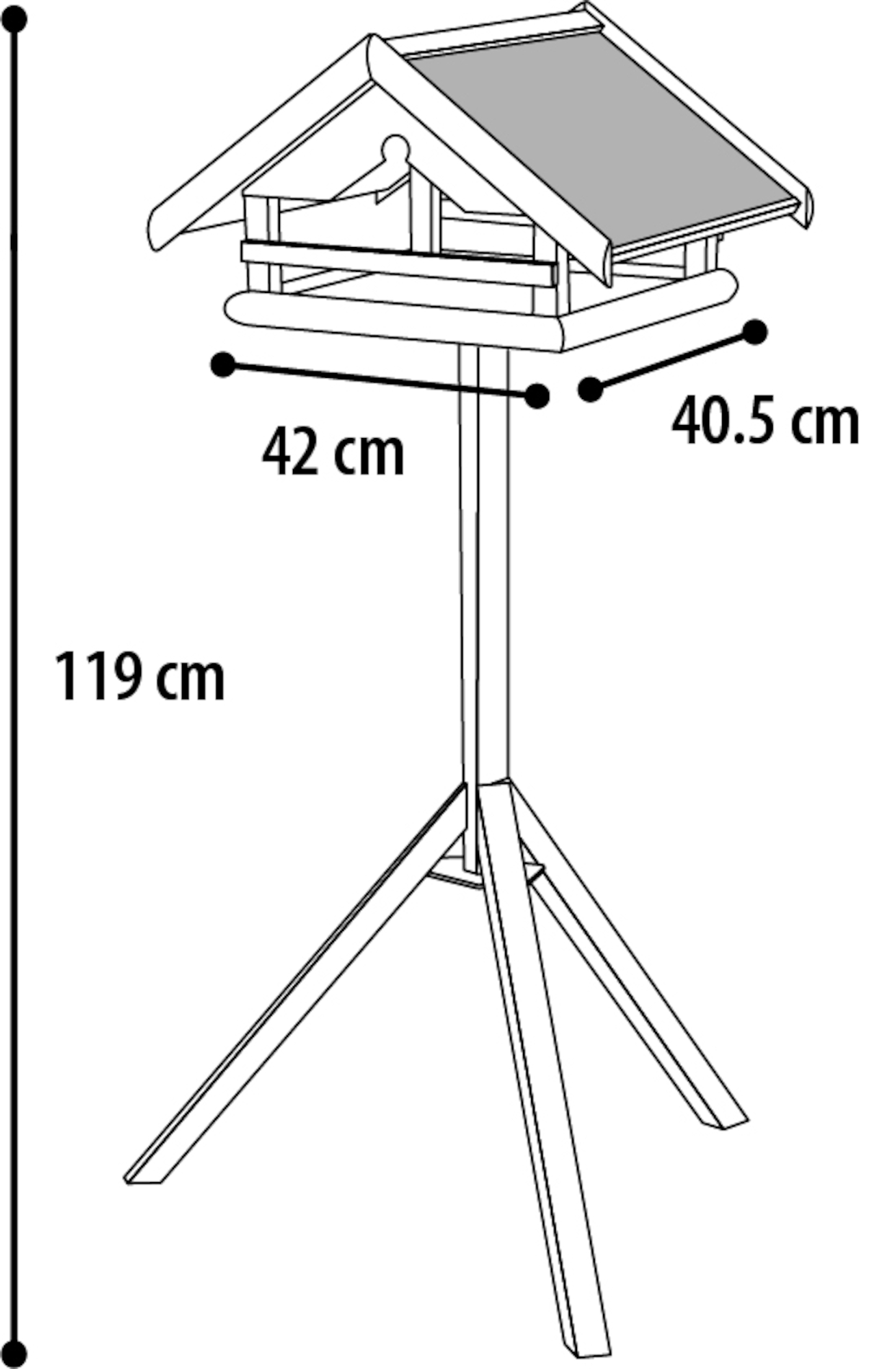 Flamingo Bird table with stand Hafnir - Wood