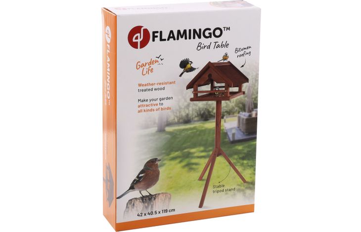 Flamingo Voederhuis met staander Hafnir - Hout