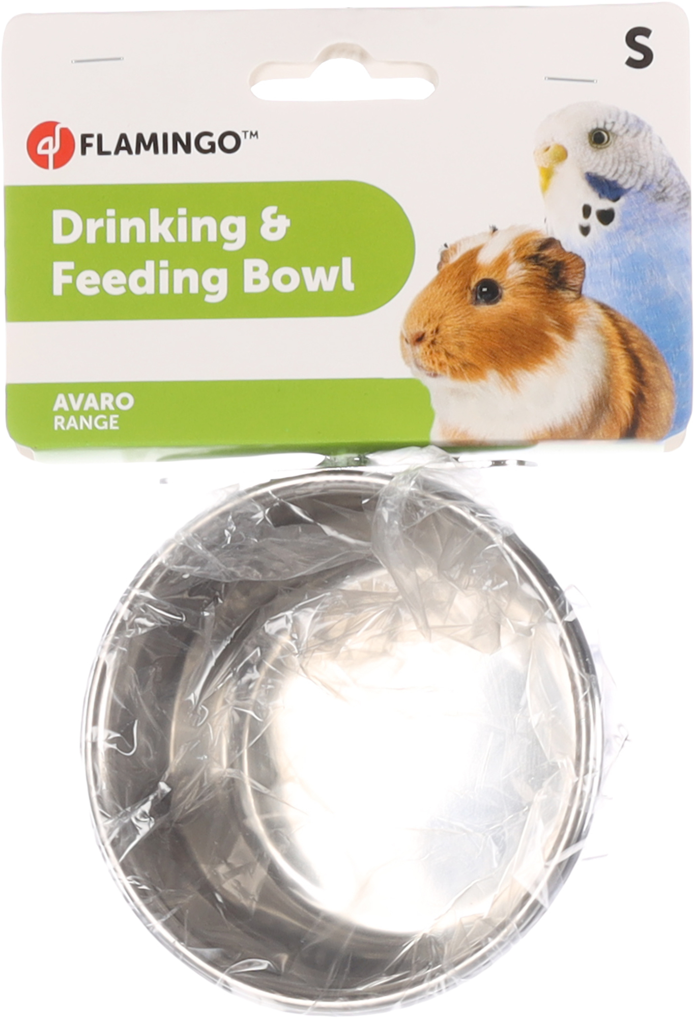 Flamingo Feeding and drinking bowl Avaro Round Silver