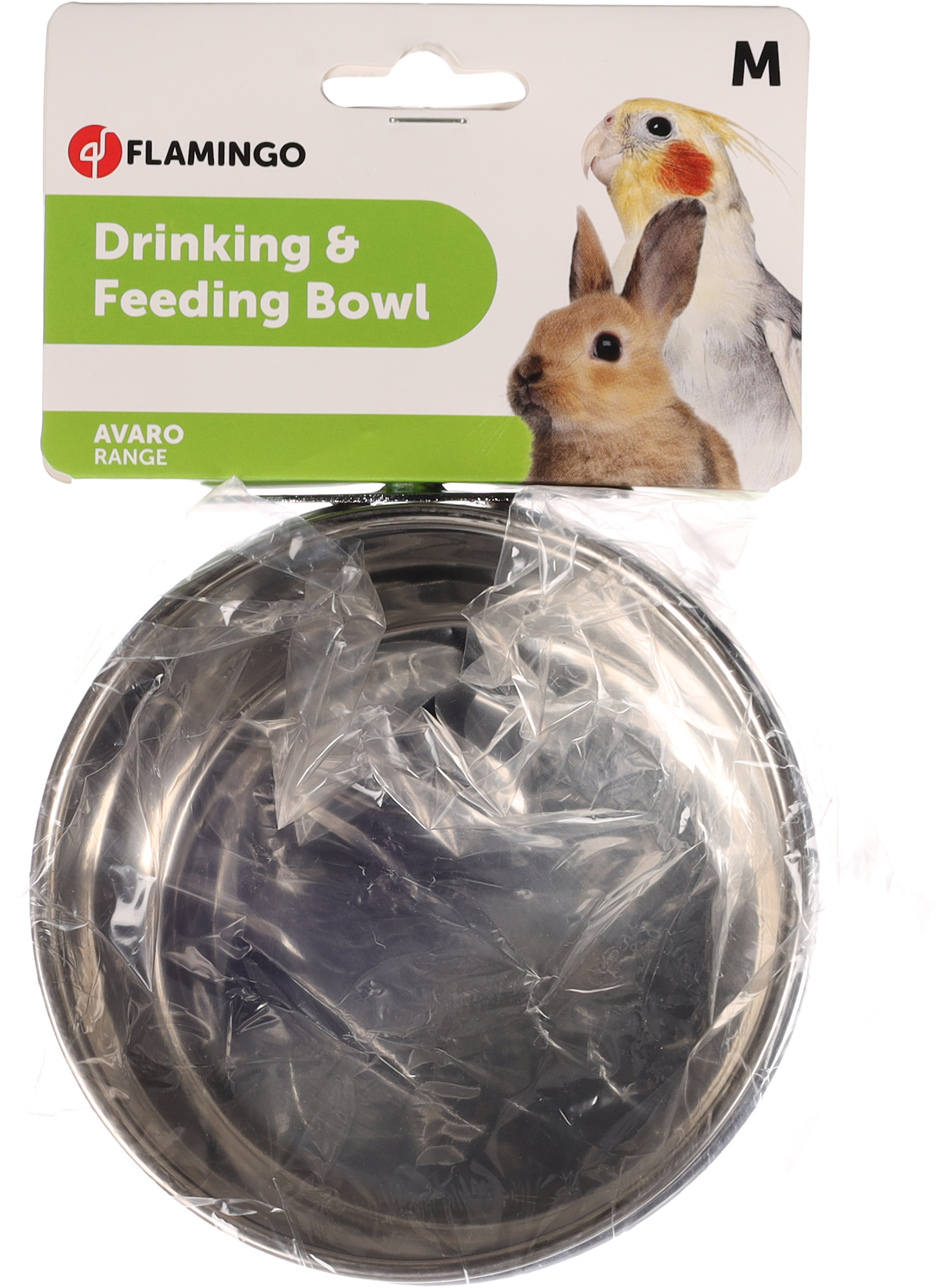 Flamingo Feeding and drinking bowl Avaro Round Silver