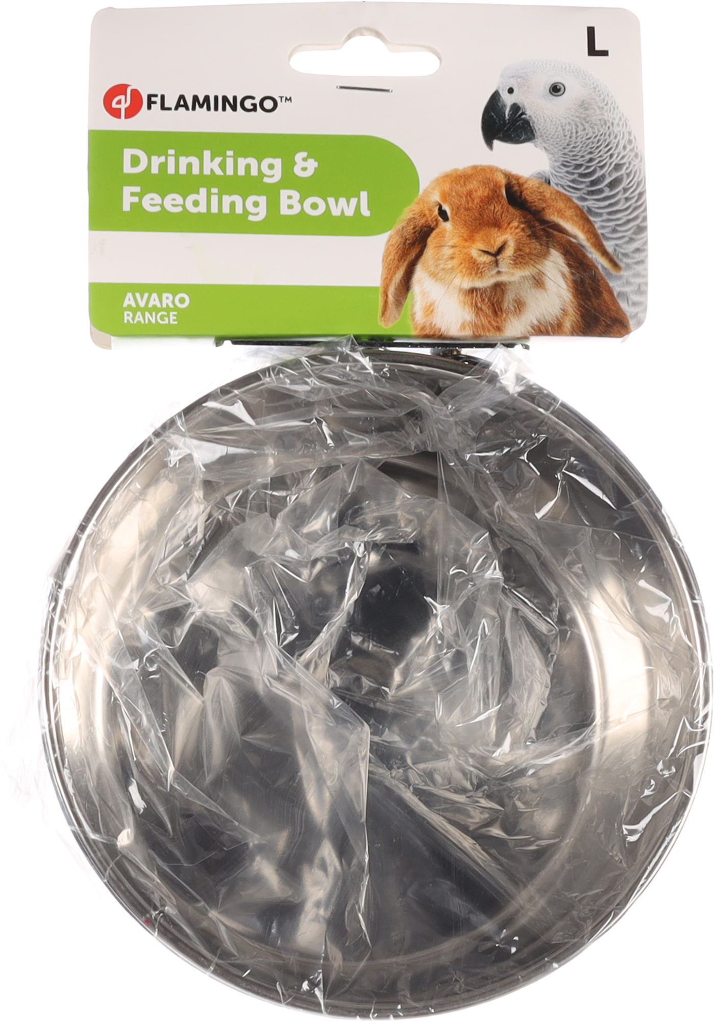 Flamingo Feeding and drinking bowl Avaro Round Silver