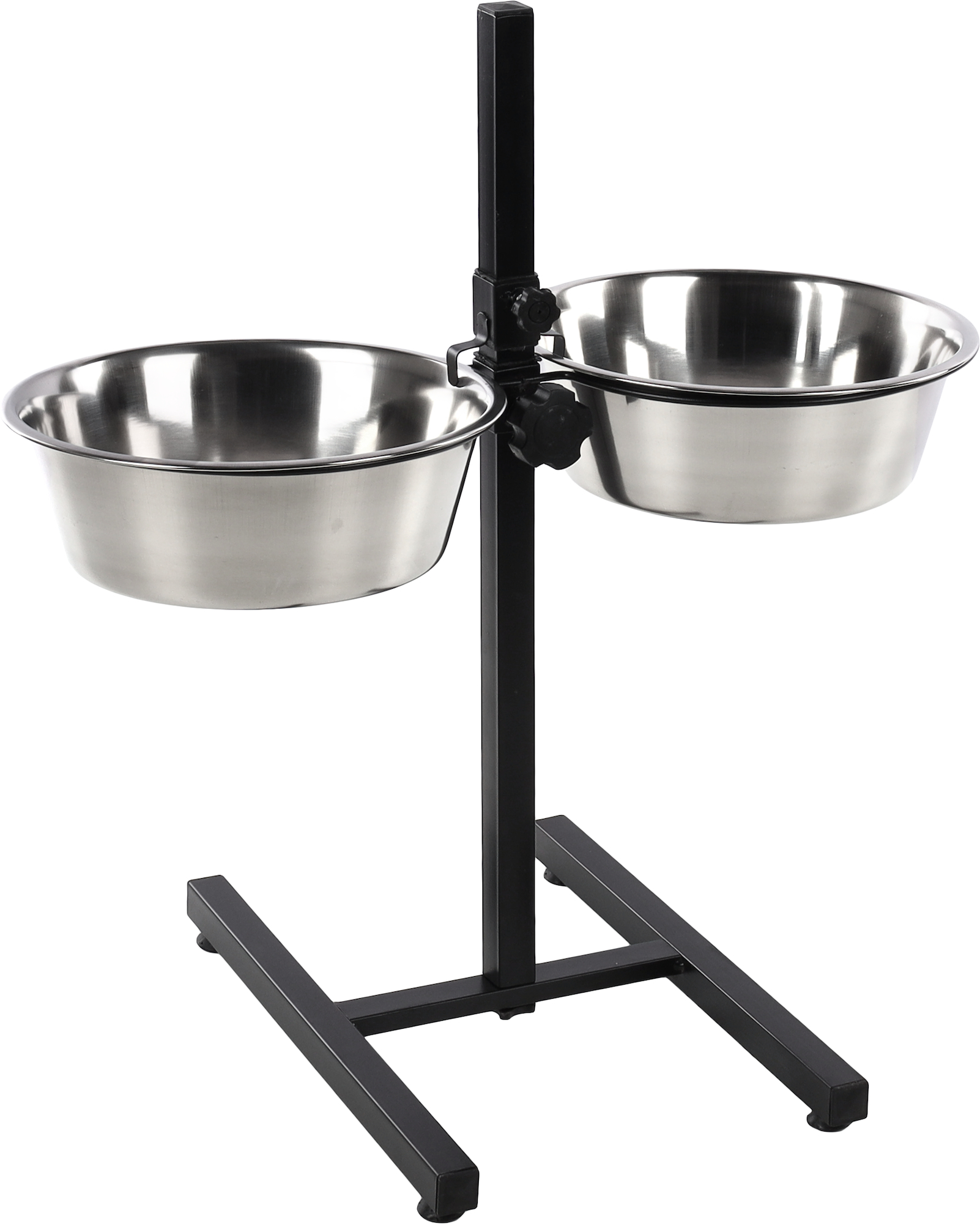 Flamingo Feeding and drinking bowl Duo dinner stand Otis Silver & Black