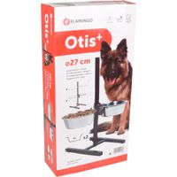 Flamingo Eet- en drinkpot Duo Dinner Staander Otis Zilver & Zwart