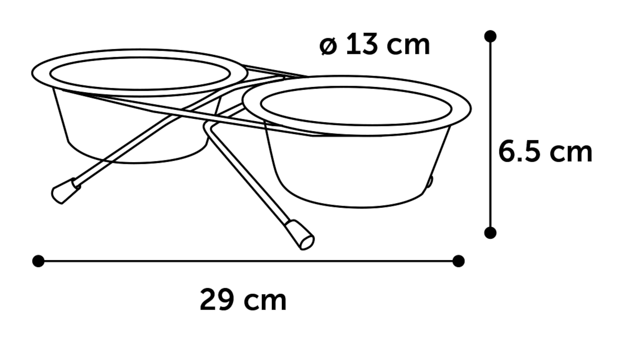 Flamingo Futter- und Trinknapf Duo dinner Ständer Arjun Silber