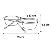 Flamingo Futter- und Trinknapf Duo dinner Ständer Arjun Silber