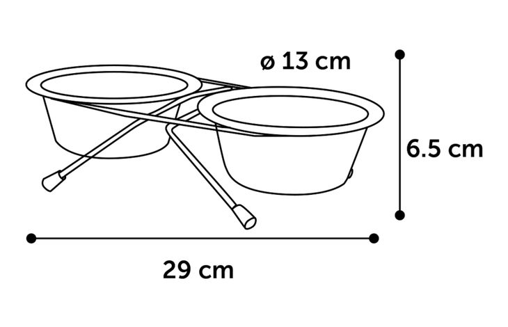 Flamingo Futter- und Trinknapf Duo dinner Ständer Arjun Silber
