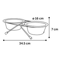 Flamingo Feeding and drinking bowl Duo dinner stand Arjun Silver