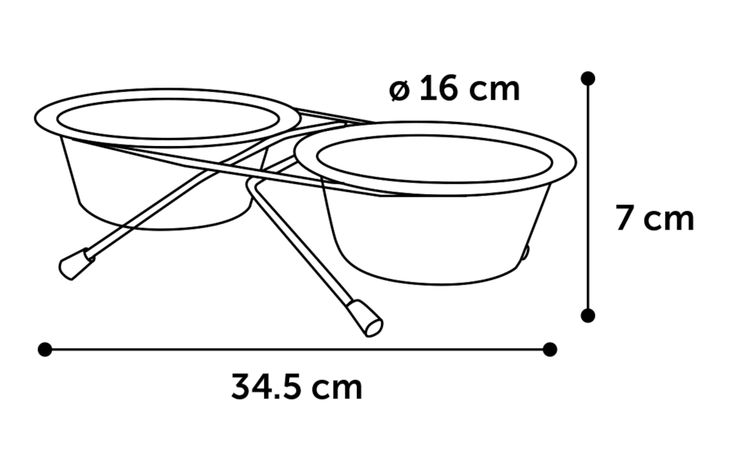 Flamingo Feeding and drinking bowl Duo dinner stand Arjun Silver