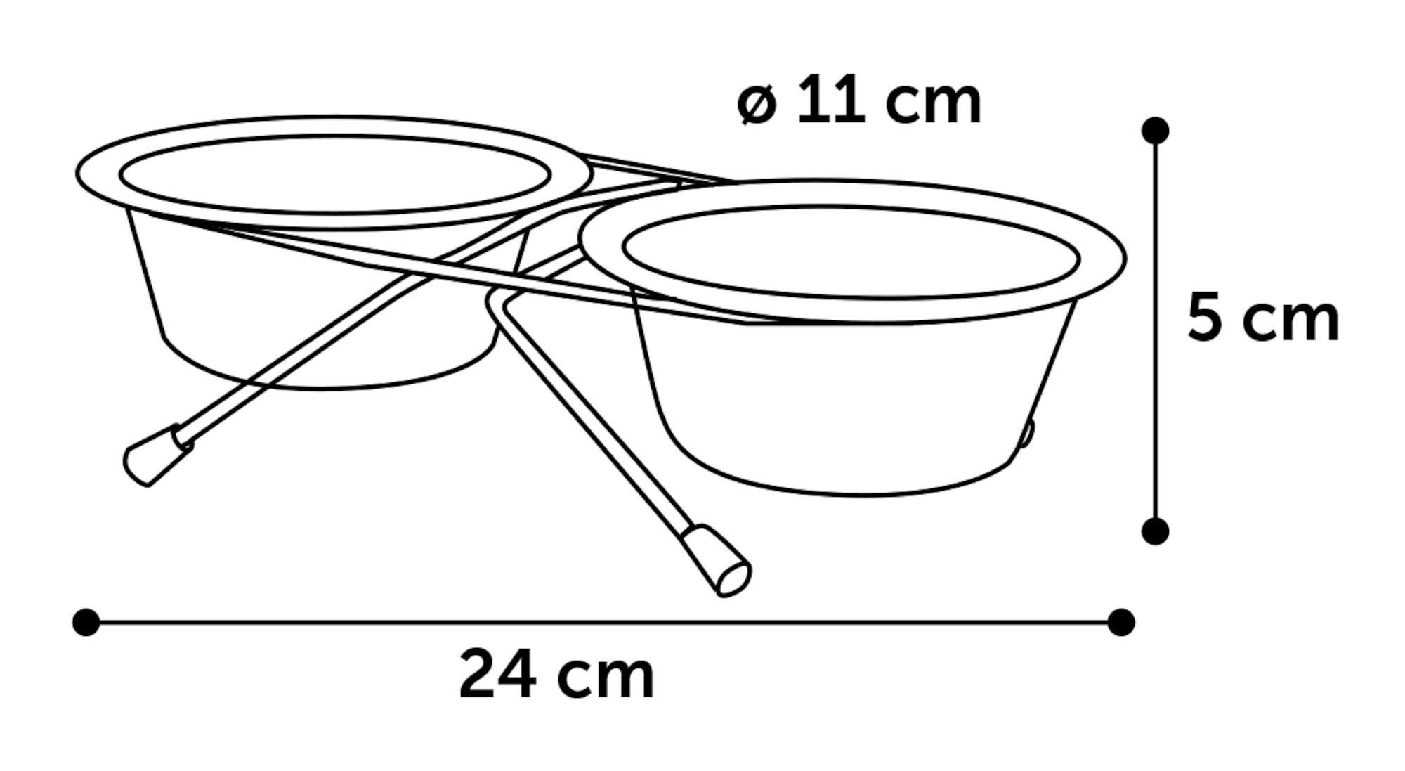 Flamingo Eet- en drinkpot Duo Dinner Staander Arjun Zilver