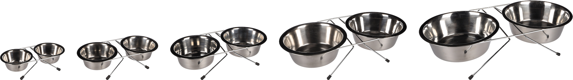 Flamingo Feeding and drinking bowl Duo dinner stand Arjun Silver