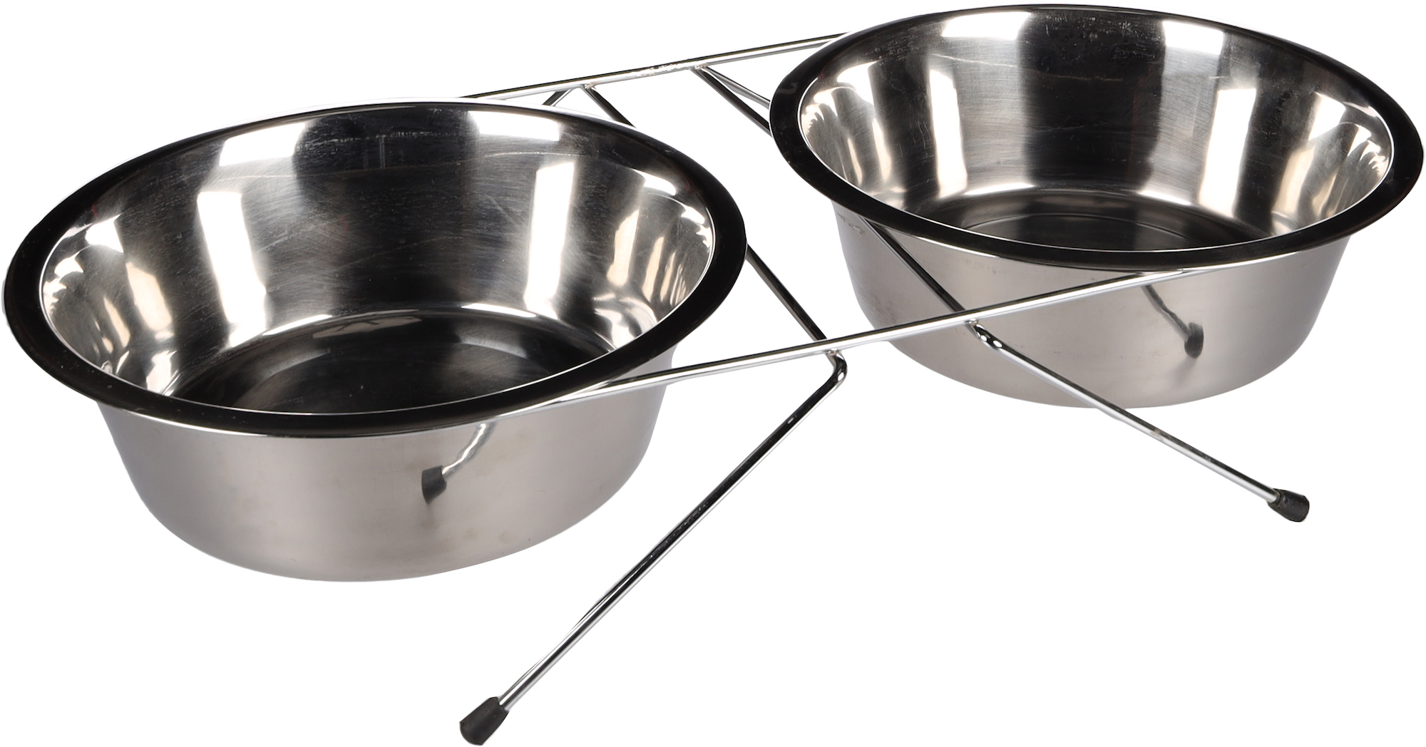 Flamingo Feeding and drinking bowl Duo dinner stand Arjun Silver