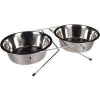 Flamingo Feeding and drinking bowl Duo dinner stand Arjun Silver