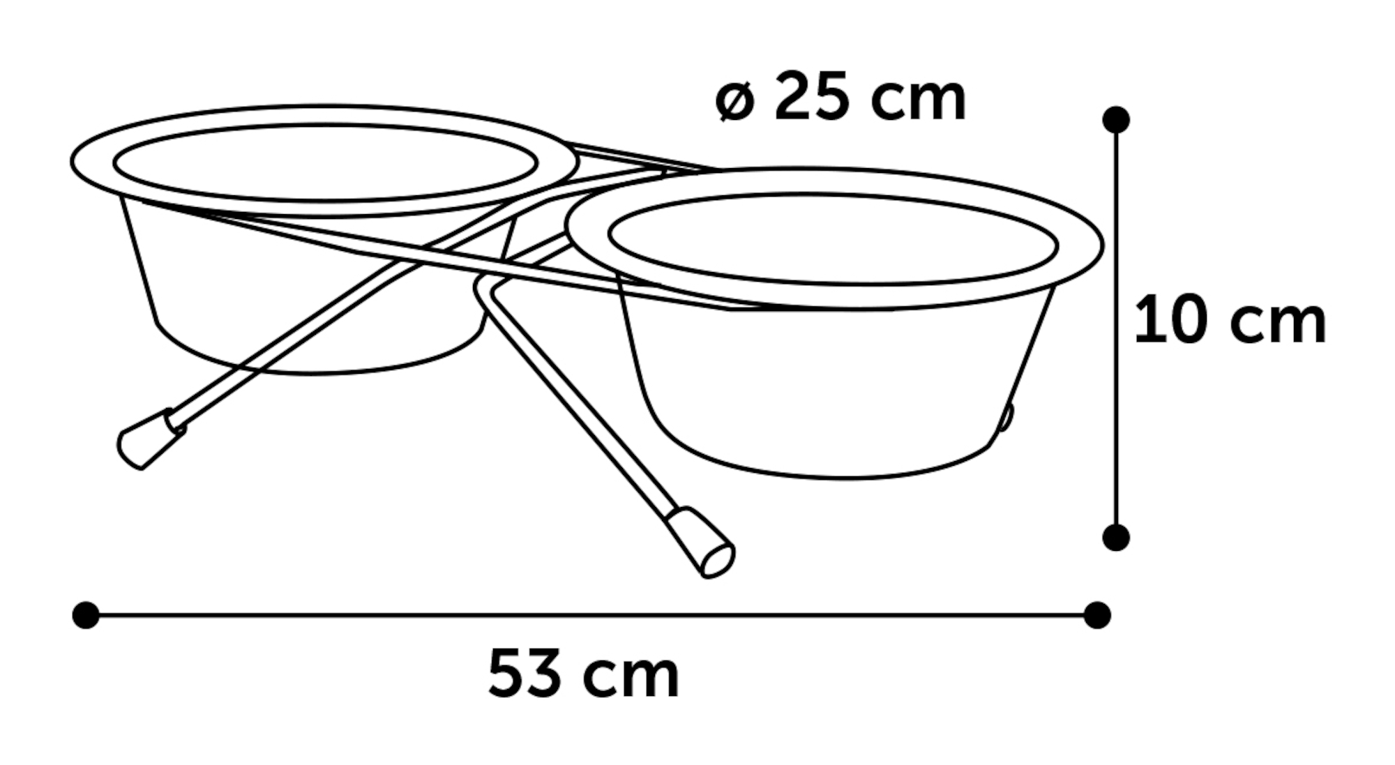 Flamingo Feeding and drinking bowl Duo dinner stand Arjun Silver