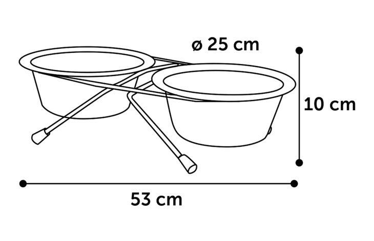 Flamingo Feeding and drinking bowl Duo dinner stand Arjun Silver