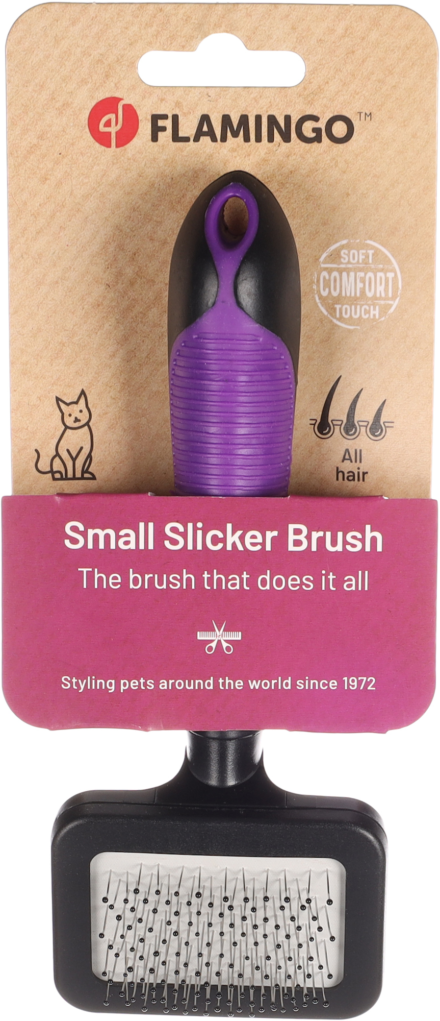 Flamingo Slicker brush Premium Care