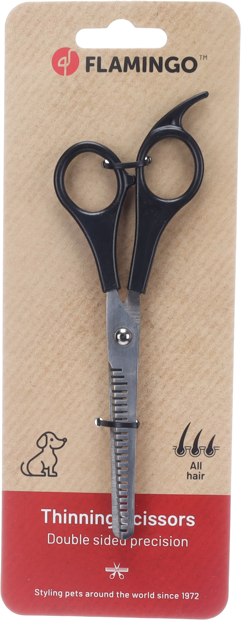 Double sided thinning shears for outlet dogs