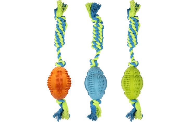 Flamingo Toy Ruffus Rugby Twist with rope Multiple colours