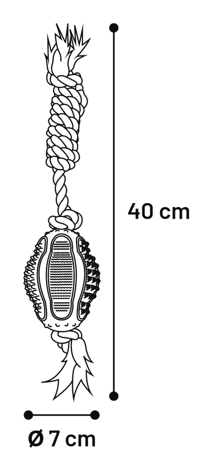 Flamingo Toy Ruffus Rugby Twist with rope Multiple colours