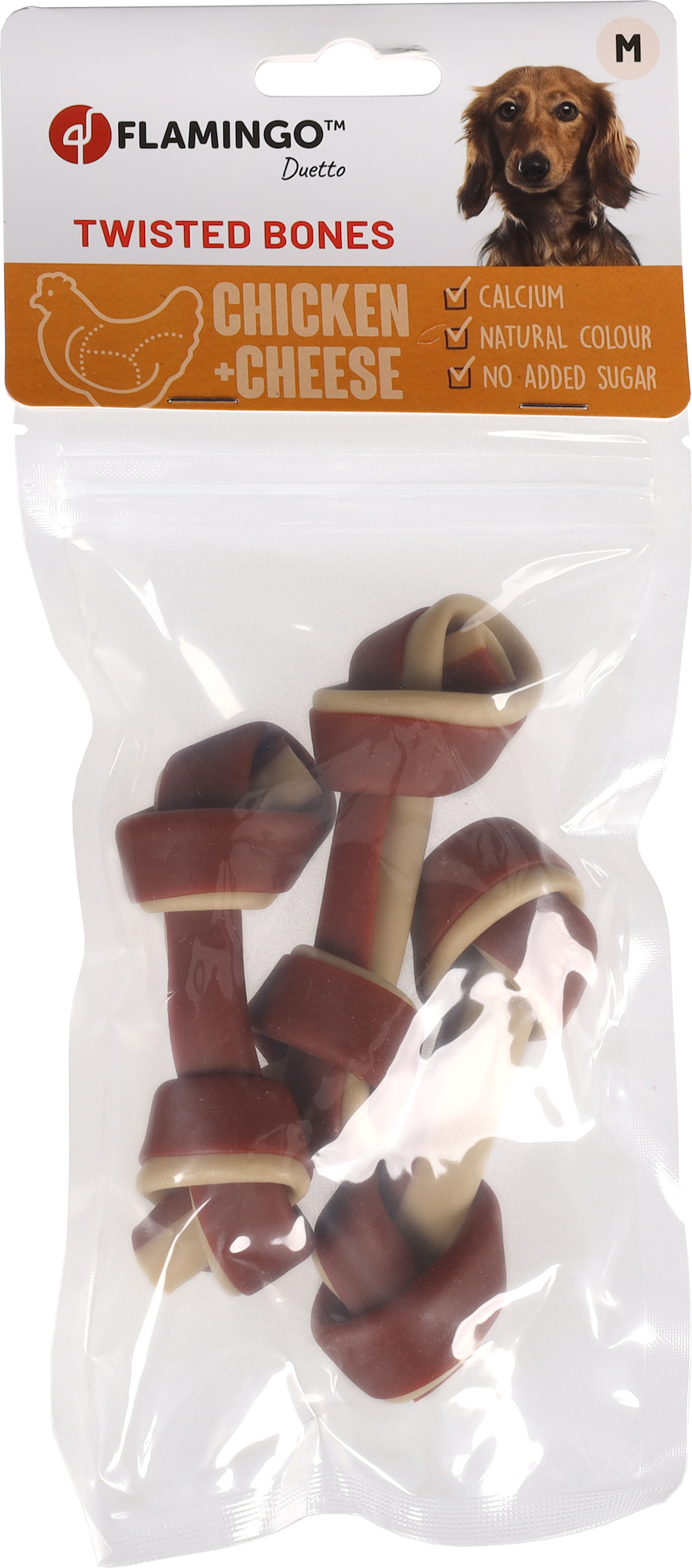 Flamingo Snacks Duetto Knotted Bone with chicken & Cheese 