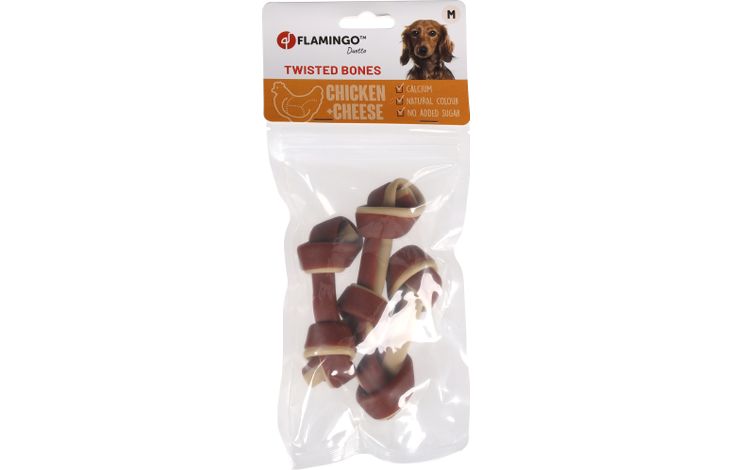 Flamingo Snacks Duetto Geknotet Knochen Huhn & Käse 