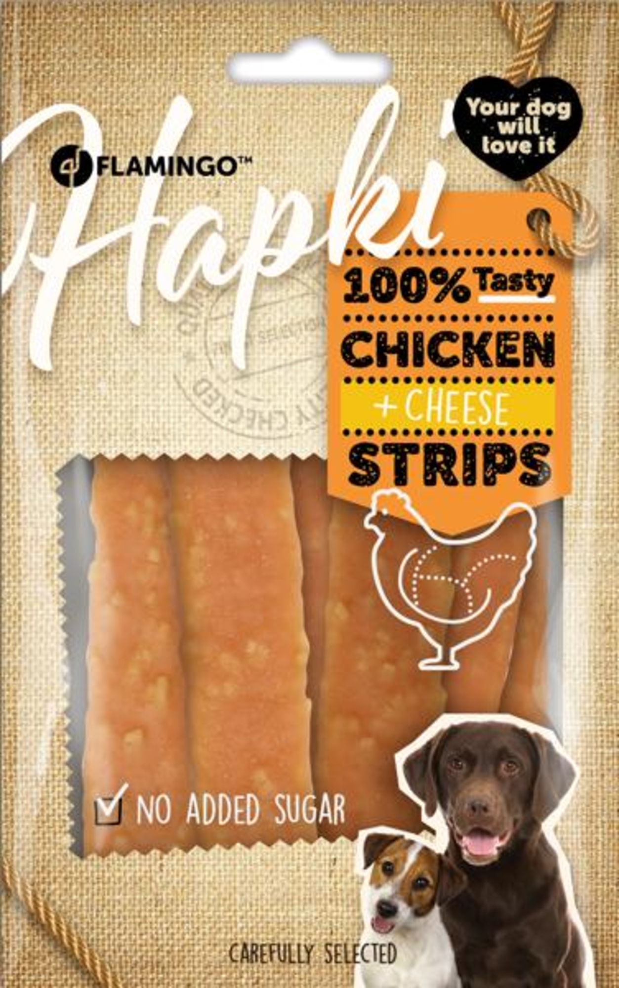 Flamingo Snack Hapki Strips met kip & kaas 