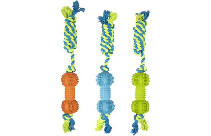 Flamingo Toy Ruffus Dumbbell Twist with rope Multiple colours