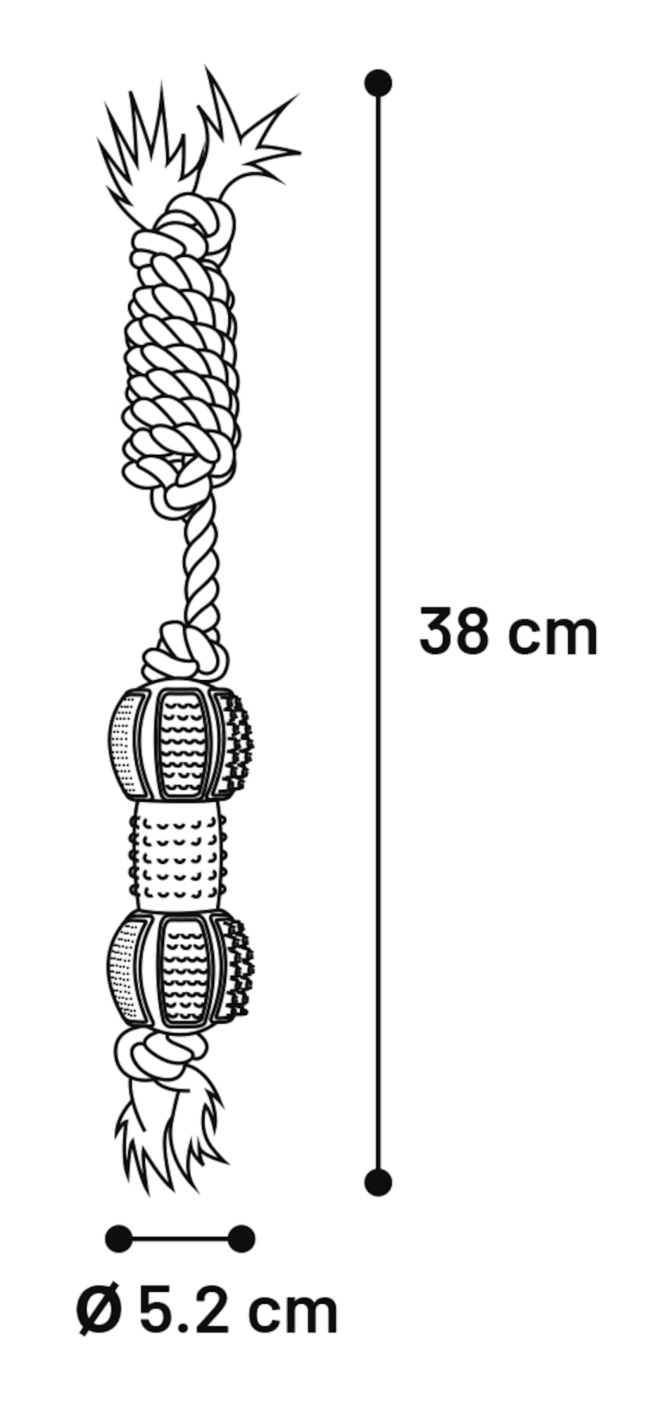 Flamingo Toy Ruffus Dumbbell Twist with rope Multiple colours