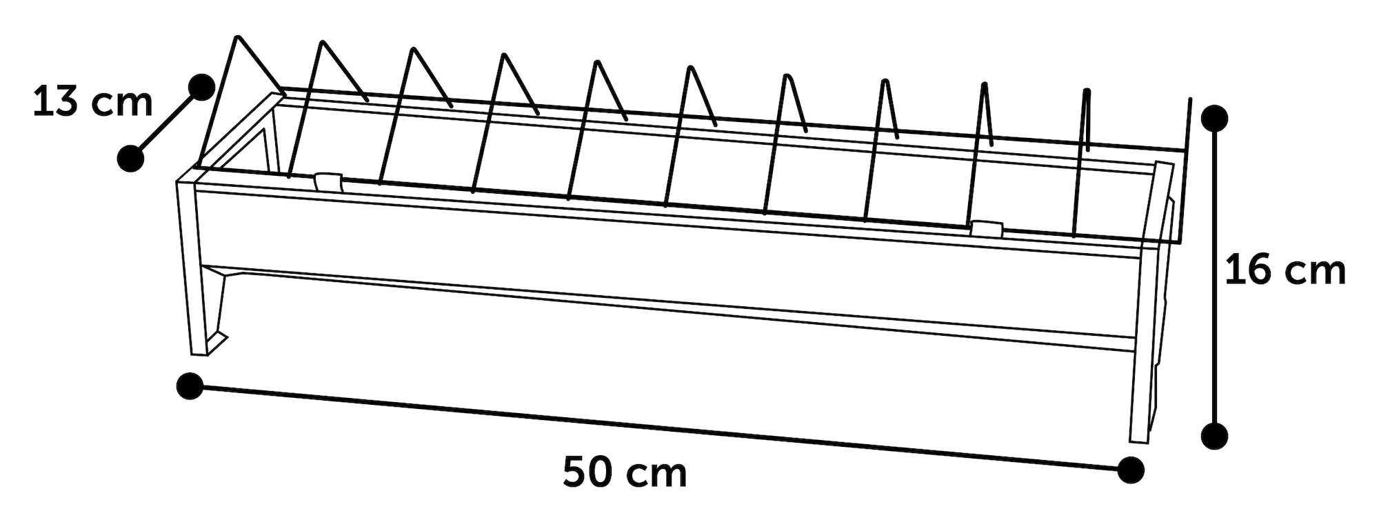Flamingo Feeding trough Poultry Herka Rectangle Silver