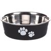 Feeding and drinking bowl Kena Round Black & Silver