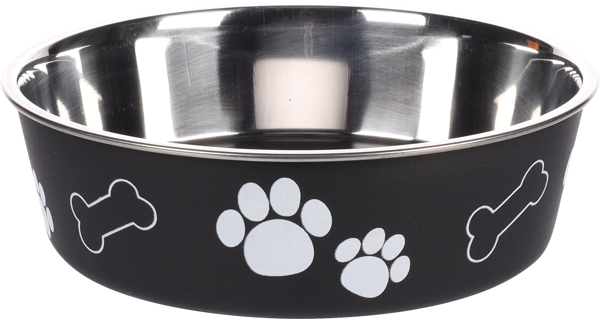 Flamingo Eet- en drinkpot Kena Rond Zwart & Zilver