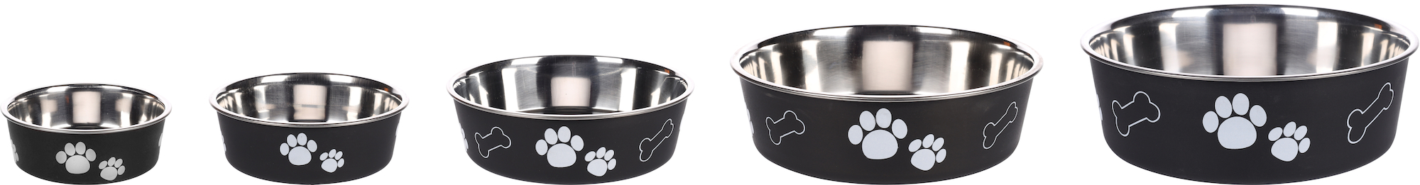 Flamingo Eet- en drinkpot Kena Rond Zwart & Zilver