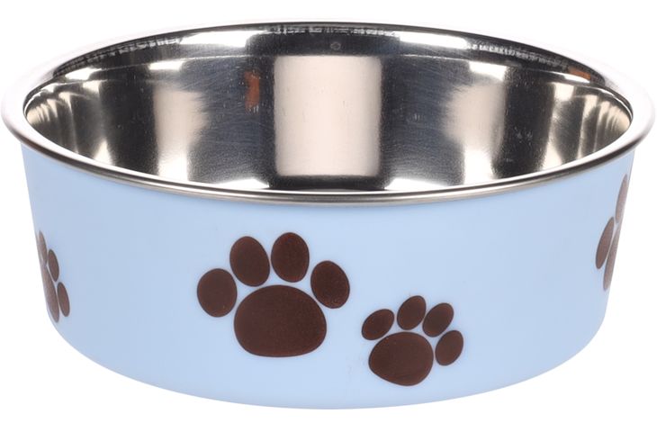 Flamingo Eet- en drinkpot Kena Rond Lichtblauw & Zilver