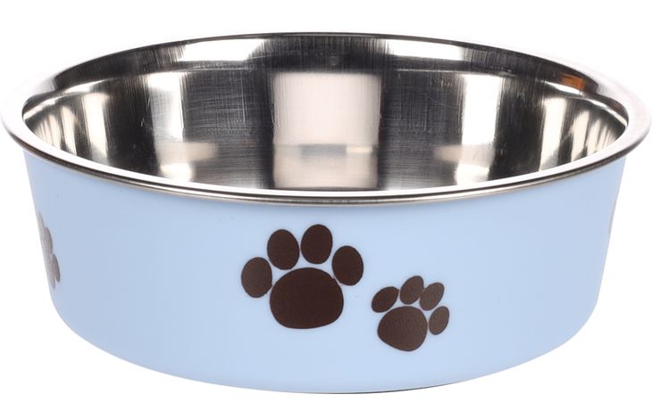 Flamingo Eet- en drinkpot Kena Rond Lichtblauw & Zilver