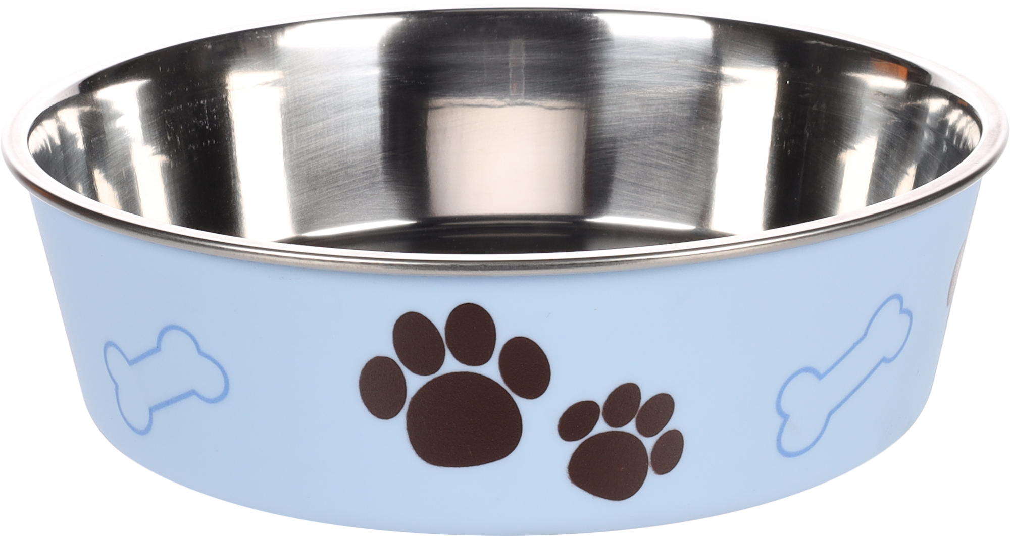 Flamingo Eet- en drinkpot Kena Rond Lichtblauw & Zilver