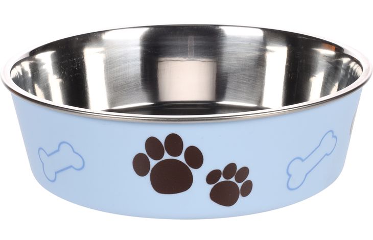 Flamingo Eet- en drinkpot Kena Rond Lichtblauw & Zilver