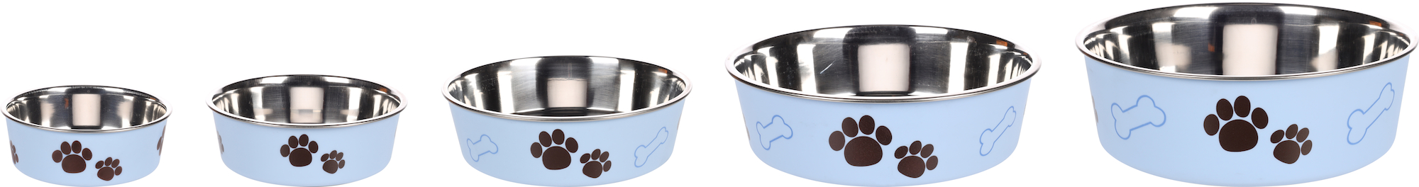 Flamingo Eet- en drinkpot Kena Rond Lichtblauw & Zilver