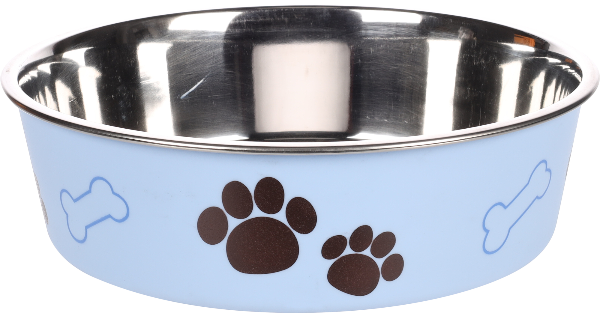 Flamingo Eet- en drinkpot Kena Rond Lichtblauw & Zilver